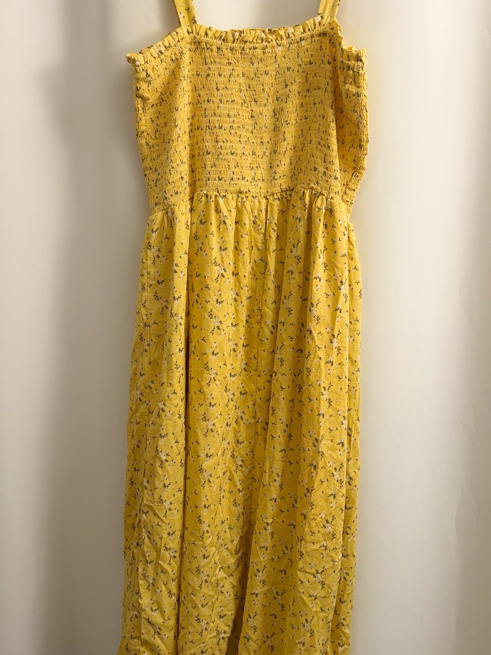 Liberty Love Yellow Floral Smocked Top with Buttons